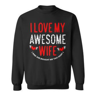 I Love My Awesome Wife Husband Love Valentines Day Hearts Sweatshirt - Thegiftio UK