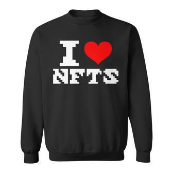 I Love Nfts Lover Red Heart Design For Nft Funny Sweatshirt - Thegiftio UK