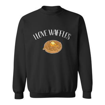 I Love Waffles For A Brussels Waffle Bakery Graphic Design Printed Casual Daily Basic Sweatshirt - Thegiftio UK