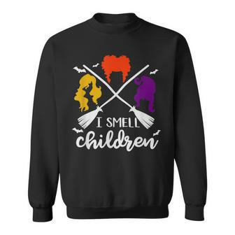 I Smell Children Funny Witch Halloween Lazy Costume Gift Sweatshirt - Seseable