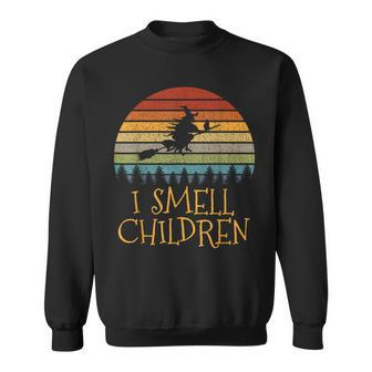 I Smell Children Funny Witch Halloween Vintage Costume Woman Sweatshirt - Seseable