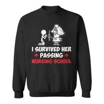 I Survived Her Passing Nursing School Nurse Sweatshirt - Thegiftio UK