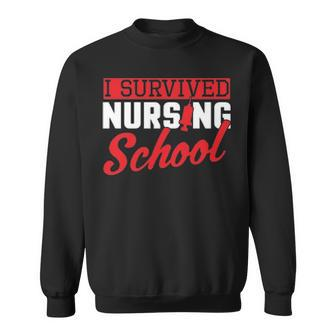 I Survived Nursing School Nurse Graduation Sweatshirt - Thegiftio UK