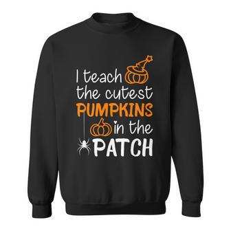 I Teach The Cutest Pumpkins In The Patch Halloween Teacher Graphic Design Printed Casual Daily Basic Sweatshirt