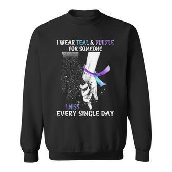 I Wear Teal Purple For Someone I Miss Sweatshirt - Thegiftio UK