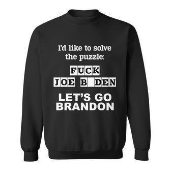 I’D Like To Solve The Puzzle Fjb Anti Biden Let’S Go Brandon Tshirt Sweatshirt - Monsterry