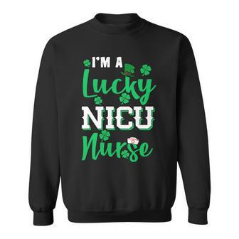 Im A Lucky Nicu Nurse St Patricks Day Graphic Design Printed Casual Daily Basic Sweatshirt - Thegiftio UK