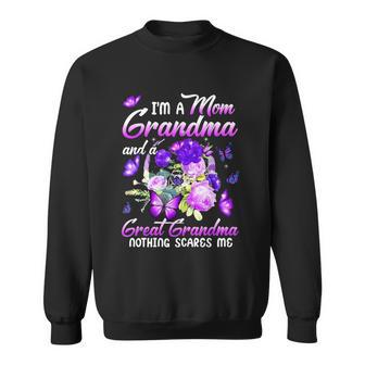 Im A Mom Grandma Great Grandma Mothers Day Butterfly Sweatshirt - Monsterry AU