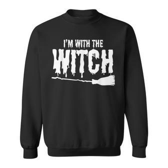 Im With The Witch Couple Halloween Costume Scary Sweatshirt - Seseable