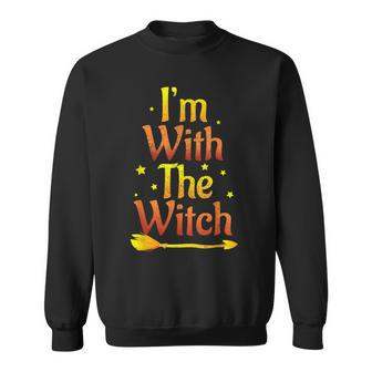 Im With The Witch Halloween Couple Matching Costume Sweatshirt - Seseable