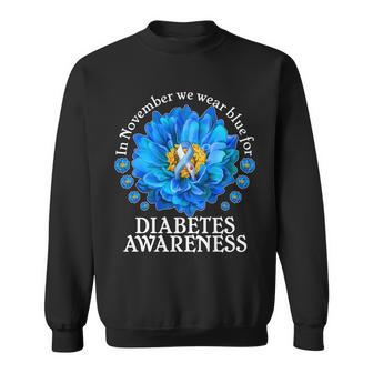 In November We Wear Blue For Diabetes Awareness Tshirt Sweatshirt - Monsterry