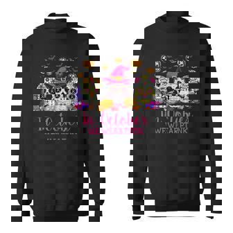 In October We Wear Pink Breast Cancer Awareness Sugar Skull Men Women Sweatshirt Graphic Print Unisex - Thegiftio