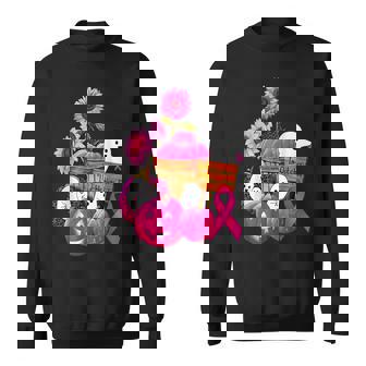 In October We Wear Pink Ghosts & Pumpkins For Breast Cancer Men Women Sweatshirt Graphic Print Unisex - Thegiftio
