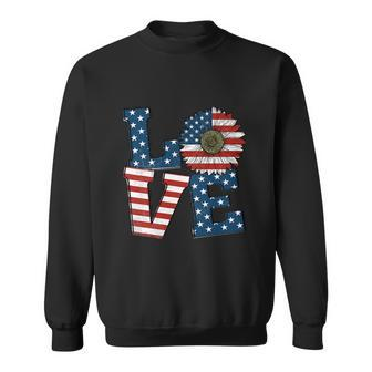 Independence Day Usa Flag Sunflower 4Th Of July Sweatshirt - Monsterry UK