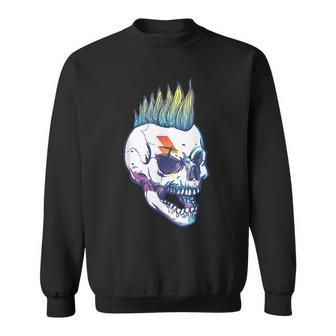 Iroquois Skeleton Scull Punk Rocker Halloween Party Costume Sweatshirt - Seseable