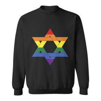 Israel Lgbtq Rainbow Flag Gay Pride Star Of David Lgbt Sweatshirt - Thegiftio UK