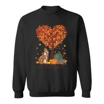 Its Fall Yall Funny English Bulldog Fall Thanksgiving Love Sweatshirt - Thegiftio UK