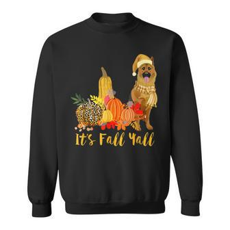 Its Fall Yall German Shepherd Dog Leopard Pumpkin Falling Sweatshirt