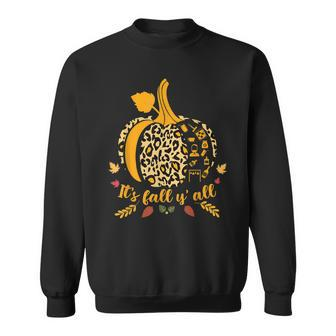 It’S Fall Y’All Leopard Print Pumpkin Bartender Halloween Sweatshirt - Seseable