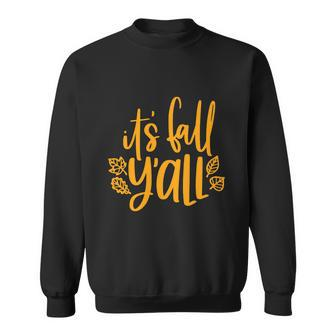 Its Fall Yall Red Leaf Pumpkin Fall Leaves Thanksgiving Graphic Design Printed Casual Daily Basic Sweatshirt - Thegiftio UK