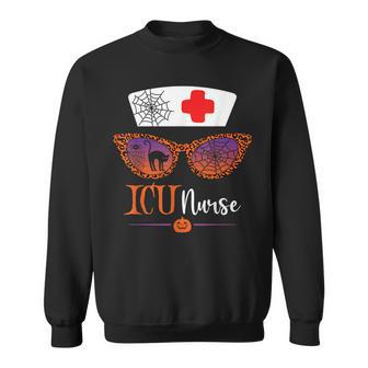 Jack O Lantern Leopard Pumpkin Nurse Halloween Sunglasses Sweatshirt - Seseable