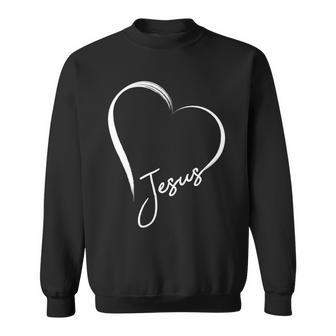 Jesus Love Simple Faith Heart Sweatshirt - Monsterry AU