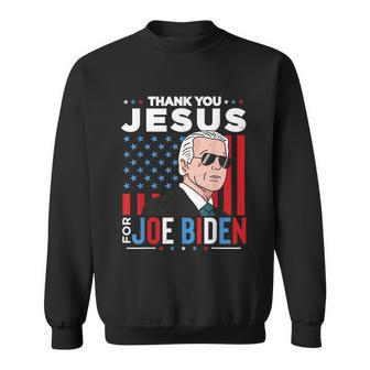 Joe Biden 2022 Usa President Thank You Jesus America Flag Sweatshirt