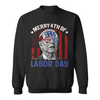 Joe Biden Merry 4Th Of Labor Day Funny 4Th Of July V2 Men Women Sweatshirt Graphic Print Unisex - Thegiftio UK