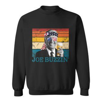 Joe Buzzin 4Th Of July Retro Drinking President Joe Biden Sweatshirt - Monsterry