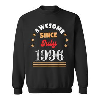 July 1996 Birthday Awesome Since 1996 July Vintage Cool Sweatshirt - Seseable