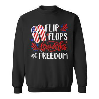 July 4Th Flip Flops Fireworks & Freedom 4Th Of July Party V2 Sweatshirt - Seseable