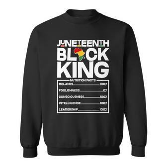 Juneteenth Black King Nutrition Facts Tshirt Sweatshirt - Monsterry CA