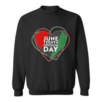 Juneteenth Freedom Day Heart Traditional Colors Sweatshirt - Monsterry