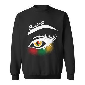 Juneteenth Red Gold Green Eyelashes Sweatshirt - Monsterry