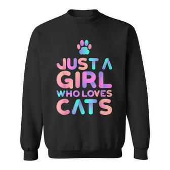 Just A Girl Who Loves Cats Cute Cat Lover Sweatshirt - Seseable