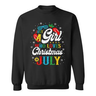 Just A Girl Who Loves Christmas In July Women Girl Beach Sweatshirt - Seseable