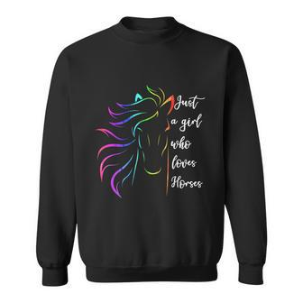 Just A Girl Who Loves Horses Horseback Riding Cute Horse Sweatshirt - Monsterry CA