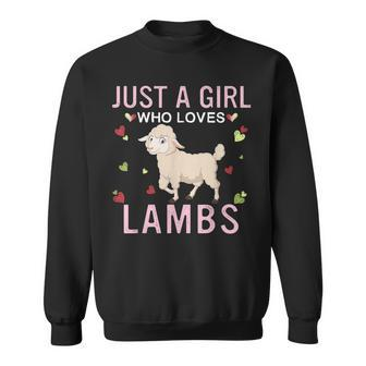 Just A Girl Who Loves Lambs Cute Women Girls Lambs Sweatshirt - Seseable