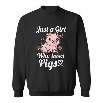 Just A Girl Who Loves Pigs Cute Pig Costume Great Gift Graphic Design Printed Casual Daily Basic Sweatshirt - Thegiftio UK