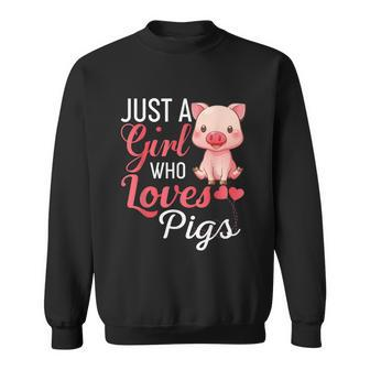 Just A Girl Who Loves Pigs Funny Pig Gift Graphic Design Printed Casual Daily Basic Sweatshirt - Thegiftio UK