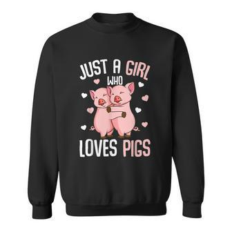 Just A Girl Who Loves Pigs Girls Graphic Design Printed Casual Daily Basic Sweatshirt - Thegiftio UK