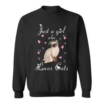 Just A Girl Who Loves Siamese Cats Cute Sweatshirt - Thegiftio UK
