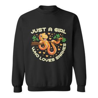 Just A Girl Who Loves Snakes Funny Snake Lover Funny Gift Meaningful Gift Sweatshirt - Thegiftio UK