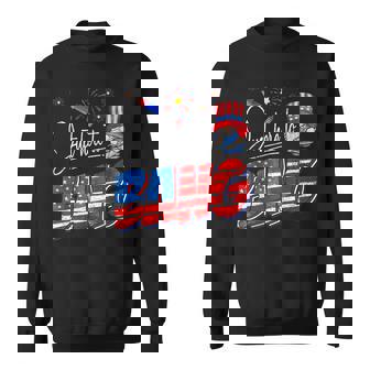 Just Here To Bang 4Th Of July Funny American Gnome Fireworks Sweatshirt - Seseable