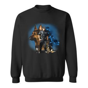 K-9 With Police Officer Silhouette Sweatshirt - Monsterry CA