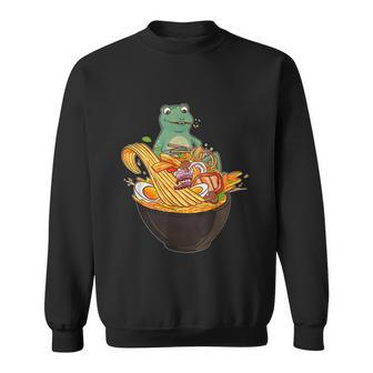 Kawaii Frog Japanese Ramen Noodles Cottagecore Aesthetic Sweatshirt - Thegiftio UK