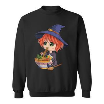 Kawaii Japanese Anime Witch Halloween Ramen Food Lovers Sweatshirt | Seseable CA