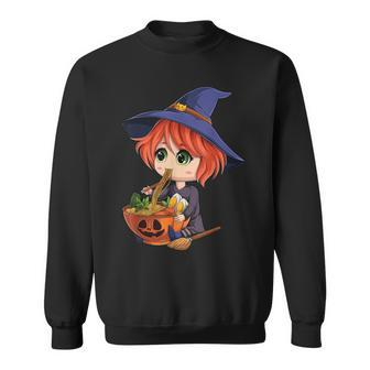 Kawaii Japanese Anime Witch Halloween Ramen Food Lovers V2 Sweatshirt - Seseable