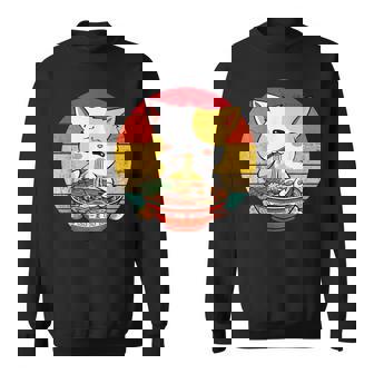 Kawaii Ramen Cat Japanese Neko Noodle Funny Vintage Anime V3 Men Women Sweatshirt Graphic Print Unisex - Thegiftio