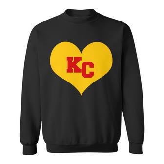 Kc Football Heart Kansas City Fan Sweatshirt - Monsterry